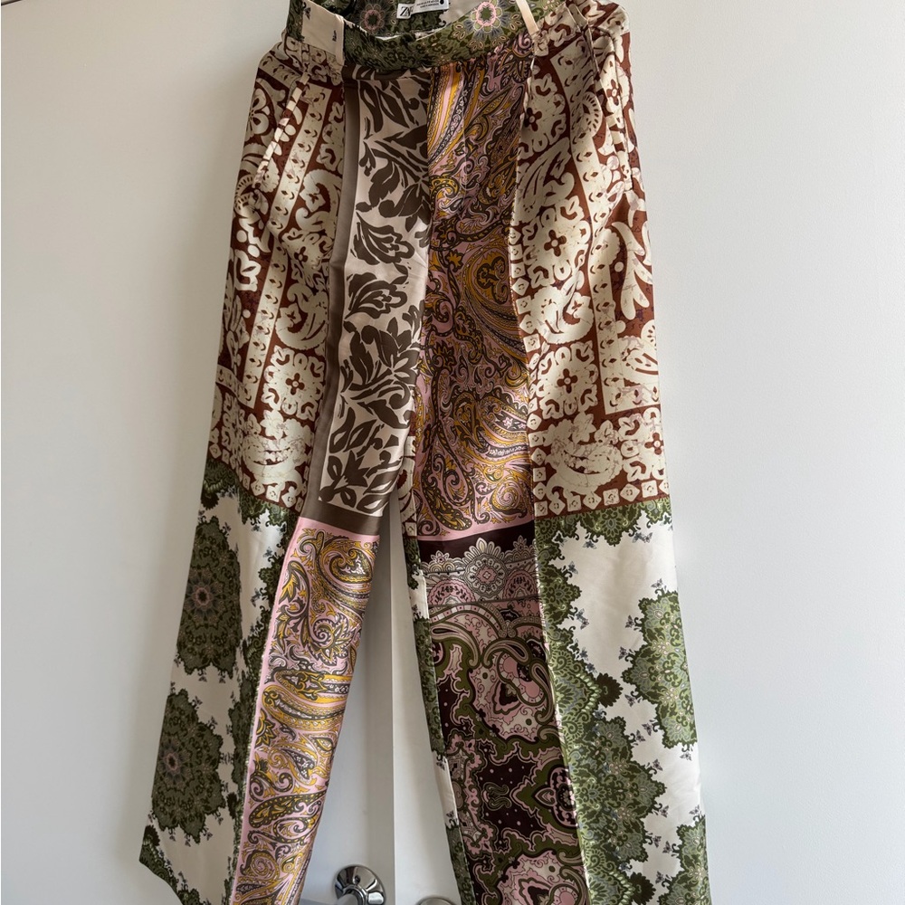 Zara Patchwork Trousers Multicoloured - image 5